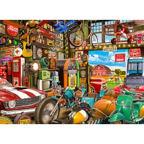 Vermont Christmas Company Antiques Garage Grage Puzzle 1000 قطعة - لغز عتيق للبالغين والعائلات
