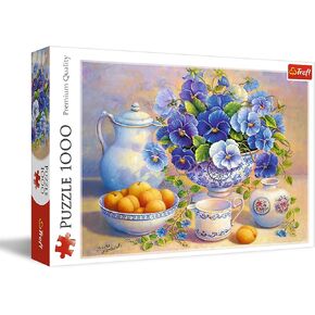 TREFL Blue Bouquet 1000 قطعة بانورامسو أحادية اللون الأحمر 27 "x19" ، لغز DIY ، المرح الإبداعي ، اللغز الكلاسيكي للبالغين والأطفال من 12 عامًا