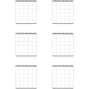 6 Pieces Clear Acrylic Stamping Blocks, Stamping Tools Set with Grid Lines for DIY Crafts Card Making, Assorted Sizes for Scrapbooking/Stamping Projects