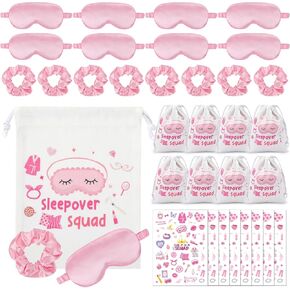 Freshme Pink Sleepover Party Supplies - 8 مجموعات ، 32 PCS Slumber Party Supplies for Girls Birthday Fired