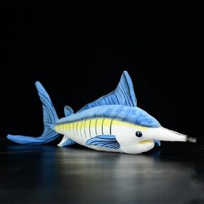 Simulation Marlin Fish Plush Toy- 18.5inch Lifelike Animals Blue Marlin Fish Stuffed Animal, Super Soft Plush Dolls for Kids Stuffed Model Educational Toys, Gifts for Kids
