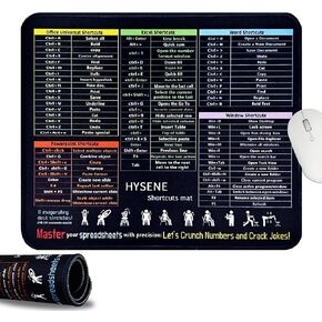 مكتب Powerpoint Word Excel Mouse Pads ، 11.8x9.8x0.12 بوصة غير قابلة للانزلاق Excel Sheet Desk Pad for Home Office Essentials (Medium)