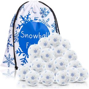 Sumind 36 Piece Snowman Balls - Snowflake Balls with Bag - Snowball Fight Funny Snowman Toy Plush for Christmas Party Decor