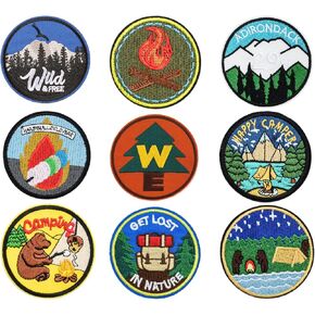 9PCS Round Boy Scout Outdoor Adventure Sew on or Iron on Embroidered Patches
