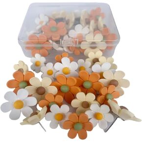 Big Push Pins,30pcs Sun Flower Push Pins for Cork Board Pink Blue Green Color Thumb Tacks Cute Fun Thumb Tacks Decorative for Photo Wall, Feature Wall,Map, Bulletin Board, Office or Home (gree)