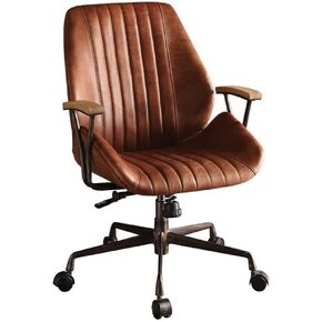 Acme Hamilton Leather Swivel Office Chair in Coffee