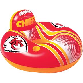 Bigmouth Kansas City Chief 42 "تجمعات قابلة للنفخ تطفو رسميا مع مروحة المعجبين NFL البضائع الظهر دعم الأنبوب الداخلي للبالغين والمراهقين