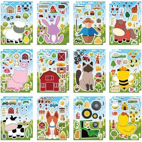 24 ورقة Make-A-Face Animals Mix ومطابقة للأطفال تفضل أنشطة أنشطة الأنشطة