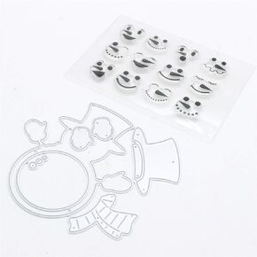 Kscraft لطيف Snowman Shakers Stamp و Dies القطع المعادن يموت من أجل DIY Scrapbooking/Making Card/Kids Fun Decoration Supplies