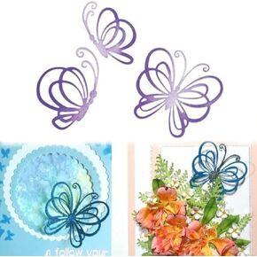 3pcs/Set Butterflies Metal Die Cuts,Wedding Spring Flower Butterfly Invitation Card Cutting Dies Cut Stencils DIY Scrapbooking Decorative Embossing Paper Scrapbooking Card Making