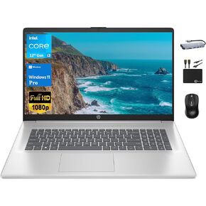 HP 17 Business Laptop 2024 Flagship, 17.3" FHD IPS Display, 6-Core Intel i3-1215U (Upto 4.4 GHz), 16GB RAM, 1TB SSD, UHD Graphics, Wi-Fi, Privacy Camera, Long Battery, Windows 11 Pro +MarxsolAccessory