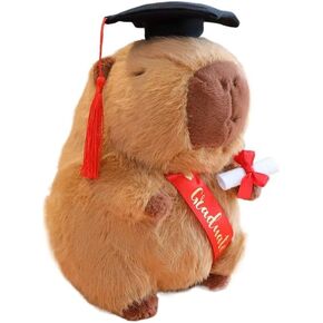 مجموعة هدايا Capybara Plush تشمل Capybara المحشو مع غطاء ثوب مع هدية التخرج له لها (بني)