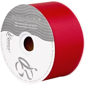 Berwick FL40A252 2.75 "شريط الساتان النباتي العريض للزهور ، 100 ياردة ، أحمر ساخن ، بكرة واحدة