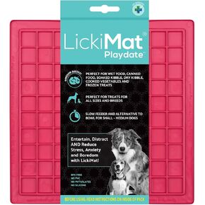 Lickimat Classic Playder Player Player for Dogs Lick Mat Mat Bored Boryiety مخفض مثالي لعلاج الطعام الزبادي السائل