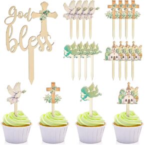 13 PCS God Grad Cake Topper Toppy Decorations Cross Cake Topper Topper Decorations Decorations First Compleion Decor