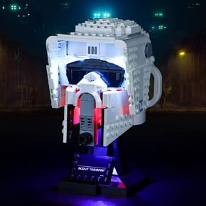 مصباح LED Vaodest لـ Lego Scout Trooper Helment 75305 ، التصميم والتكوين المتوافق مع الطراز 75305 (مصباح LED فقط ، وليس طقم البناء)