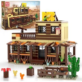 Mould King Wild West Architecture Building-Bricks Set, Mini Western-Saloon Modular Buildings Toys Model Kits for Adult, Ideas House Office Room Decor Gifts for Kids Girls Boys 8+(800 PCS)