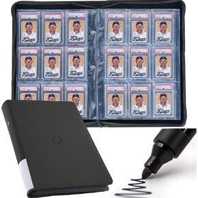D DACCKIT Graded Card Binder - PSA Graded Card Binder Fits 90 Graded Card Slabs, 9 Pocket Card Slab Binder with Sleeves Compatible with PSA CGC BGS SGC Slabs （Model A, Classic Black）
