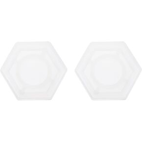 uxcell 2 Pcs Hexagon Small Coaster Silicone Resin Mould, Tray Moulds for Resin Casting, Epoxy Resin Moulds for Coasters Trays DIY Art Cup Bowl Mats, Candle Holder, Home Decoration, White