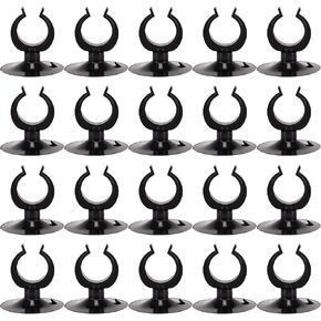 Aquarium Suction Cup, Aquarium Sucker Clip, Suction Cups Airline Tubing Holder, Fish Tank Accessories for Aquarium Fish Tank, Black, 0.9" 20 Pcs 20 Pcs