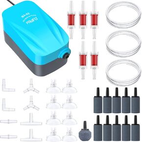 Pawfly Aquarium Air Pump Quiet Oxygen Aerator Pump with Air Stone Airline Tubing and Check Valve Accessories for 5-20 Gallon Bucket and Fish Tank