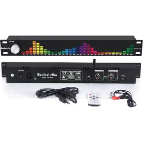 Decibelvibe TNZ SGE6 - Audio Graphic Equalizer with Rear RCA + 3.5 Auxiliary Input and Output, Built-in Microphone and USB, Preamp for Home, Pro, Car Audio, HiFi Audio Setup