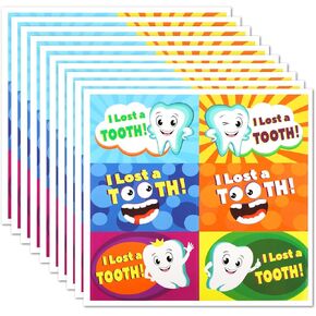 60pcs لقد فقدت ملصقات الأسنان ، ملصقات أسنان لطيفة ضائعة ملصقات الأسنان ملصقات أسنان جميلة ملصقات الأسنان للأطفال المفقودة ملصقات زخرفة الأسنان للأطفال
