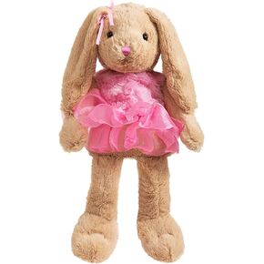 Hollyhome Ballet Bunny محشوة حيوان أفخم أرنب في فستان شاش لطيف لعيد الفصح دمية للأطفال 21 بوصة وردية