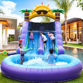 Commercial Water Slide for Adults Kids(Double Slides&Big Splash Water Pool),100% PVC 26ft(L) Inflatable Adult Water Slide with Blower Great for Outdoor Summer Fun, Backyard Party,26x12x14ft