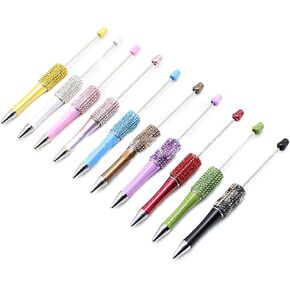 Rhinestone Bead Ballpoint Pens Retractable Ballpoint Pen Write Smoothly Novelty Writing Pen for Student Kid Game Reward