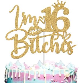 Aeryourtar I'm 40 B*tches Cake Topper, Happy 40th Birthday/Cheers to 40 Years/Dirty 40, Funny 40th Birthday Party Decorations Supplies for Women