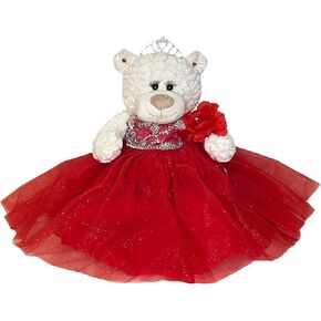 Kinnex Collections by Amanda 20" Quince Anos Quinceanera Last Doll Teddy Bear with Dress (Centerpiece) B16631-14 (Red)