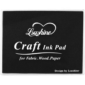 Lsushine Craft Ink Pad Stamps ، DIY للورق ، والسردة ، والنسيج الخشبي ، ومنصات حبر الإصبع للأطفال (Black-2)