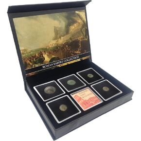IMPACTO COLECCIONABLES Collector's Edition Box of Certified Authentic Roman Coins – 5 Encapsulated Coins of Emperors, Legions, and Gods: The History of The Empire in Your Hands