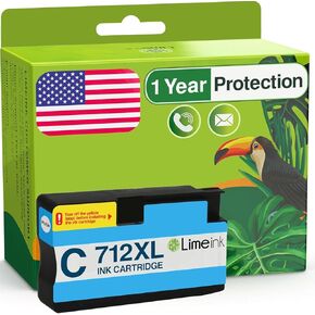 Limeink Compatible Ink Cartridge Replacement for HP 712 Ink Cartridges 712XL for HP DesignJet T650 T630 T230 T210 Studio Plotter Printers 712 XL - 1 Pack Cyan