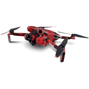 Mayyskins Skin متوافق مع DJI Mini 4 Pro - Red Hexa Camo | غلاف الالتفاف الواقي ، الدائم ، والفريد من نوعه | من السهل تطبيق الأنماط وإزالتها وتغييرها