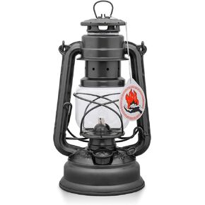 Feuerhand Outdoor Kerosene Fuel Lantern, German Made Weather Resistant Baby Special 276 Galvanized Hurricane Lamp for Camping or Patio, 10 Inches, Sparkling Iron Gray