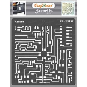 CRAFTREAT القابلة لإعادة الاستخدام للوحة دائرة الاستنسل 6 × 6 بوصة للطلاء على الخشب والجدار والبلاط والقطن والورق والنسيج والأرضية وديي