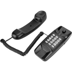 Corded Landline Phone, Wired Desktop Fixed Telephone with Last Number Redial, Flash/Mute Function, Big for Home Office Kitchen(Black)