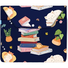 غلاف كتاب الأزهار المصقول ، غلاف كتاب مع زر ، حامي الكتب القابلة للغسل حالة مقاومة للماء الكتب منظم حقيبة التخزين للكتاب للف دفتر غلاف عادي لعشاق الكتب