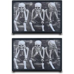 2 PCS Skull Brother Funny Patch Patch Emblem Tactical Fortener Hook & Loop Thebique Flag Patches لحقائب الظهر ، والملابس ، والجينز ، والسترة ، والقرعة ، والسترة ، والأكياس ، والأغطية ،