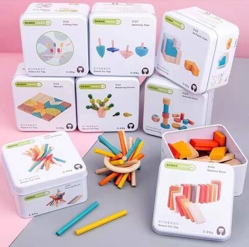 Educational Montessori Wooden Travel Toys for Kids! Perfect Roadtrip Toys, Travel Toys, Compact Summer Travel Essentials, On-The-Go Fun, Portable Toddler Toys - Tangram in Saudi Arabia