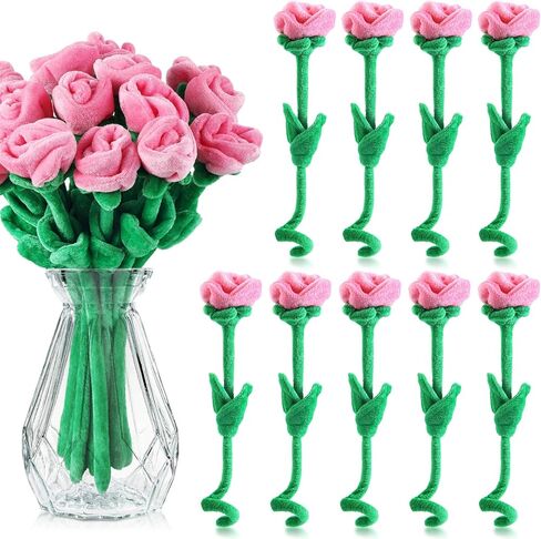 18 PCS Plush Rose Flower Flower محشوة بالثني ، لعبة باقة باقة ، ناعمة الأزهار 12.6 بوصة للتخرج 2025 عيد الأم عيد الحب فتاة صديقة للعائلة والأصدقاء (سلسلة وردية) in Saudi Arabia