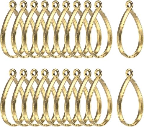 20-Pack Open Bezels for Resin, Teardrop Shape Open Back Bezel Pendants for Resin Jewelry Making/DIY Earrings Necklace, Alloy Hollow Frame Pendants [Gold Tone] in Saudi Arabia