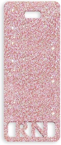 Extended RN Badge Buddy Vertical Cute Registered Nurse Badge Buddy Colorful and Glitter Acrylic RN Card Perfect Size for Extended Nursing ID (Light Pink Pearl) in Saudi Arabia