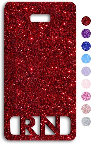 Extended RN Badge Buddy Vertical Cute Registered Nurse Badge Buddy Colorful and Glitter Acrylic RN Card Perfect Size for Extended Nursing ID (Light Pink Pearl) in Saudi Arabia