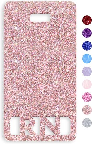 Extended RN Badge Buddy Vertical Cute Registered Nurse Badge Buddy Colorful and Glitter Acrylic RN Card Perfect Size for Extended Nursing ID (Light Pink Pearl) in Saudi Arabia