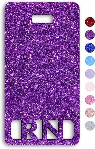 Extended RN Badge Buddy Vertical Cute Registered Nurse Badge Buddy Colorful and Glitter Acrylic RN Card Perfect Size for Extended Nursing ID (Light Pink Pearl) in Saudi Arabia