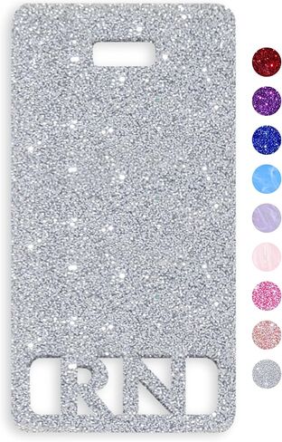 Extended RN Badge Buddy Vertical Cute Registered Nurse Badge Buddy Colorful and Glitter Acrylic RN Card Perfect Size for Extended Nursing ID (Light Pink Pearl) in Saudi Arabia