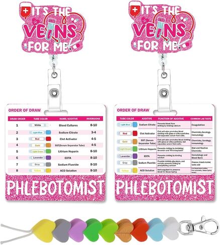 شارة Phlebotomist قابلة للسحب - بكرة شارة بضع الفصح مع حبات البطاقة المرجعية ترتيب حاملي شارات السحب مع مقطع معرف لممرضة العمل RN الهدايا phlebotomist in Kuwait